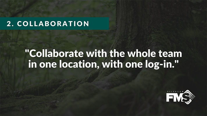 Silvacom FMS makes collaboration easy as it connects all your forest management data and integrates with third-party applications, allowing you to manage all your forestry data from beginning to end