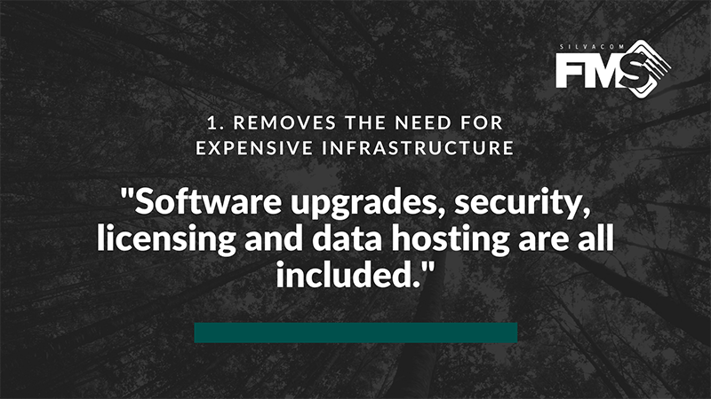 Our forestry software, Silvacom FMS (forest management system), subscription fee covers software, hosting, maintenance and support 